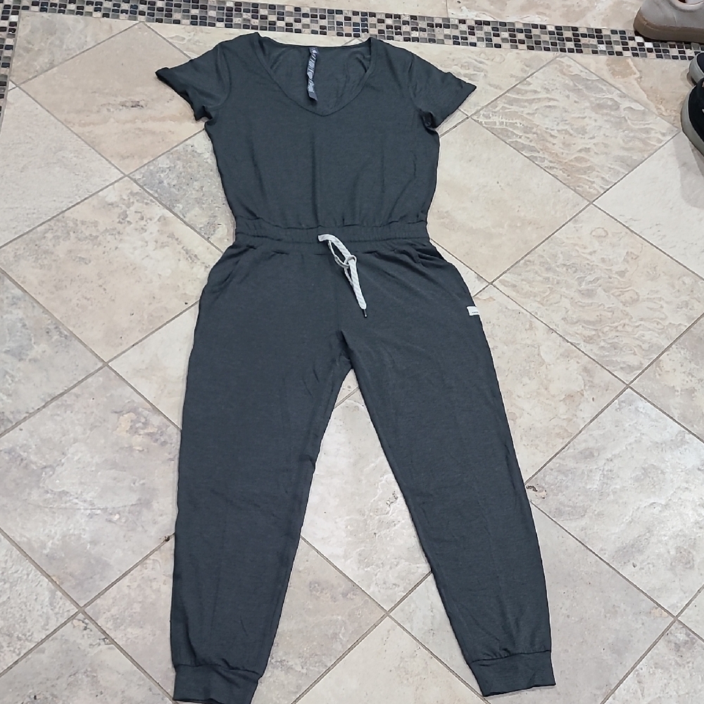 Vuori Charcoal Jumpsuit with Drawstring Waist - Picture 2 of 12